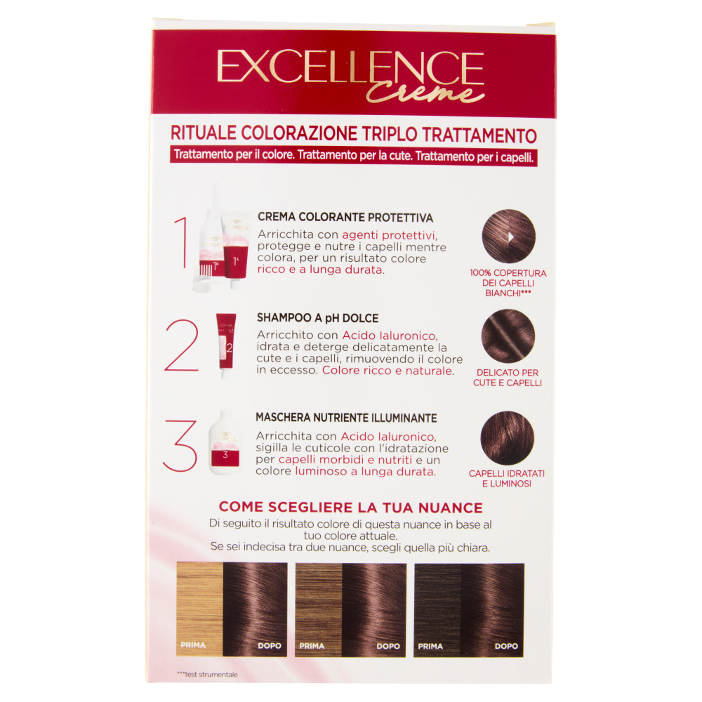 L'Oréal Paris Excellence Creme Colorazione Triplo Trattamento, Castano Mogano Ghiaccio 4.15