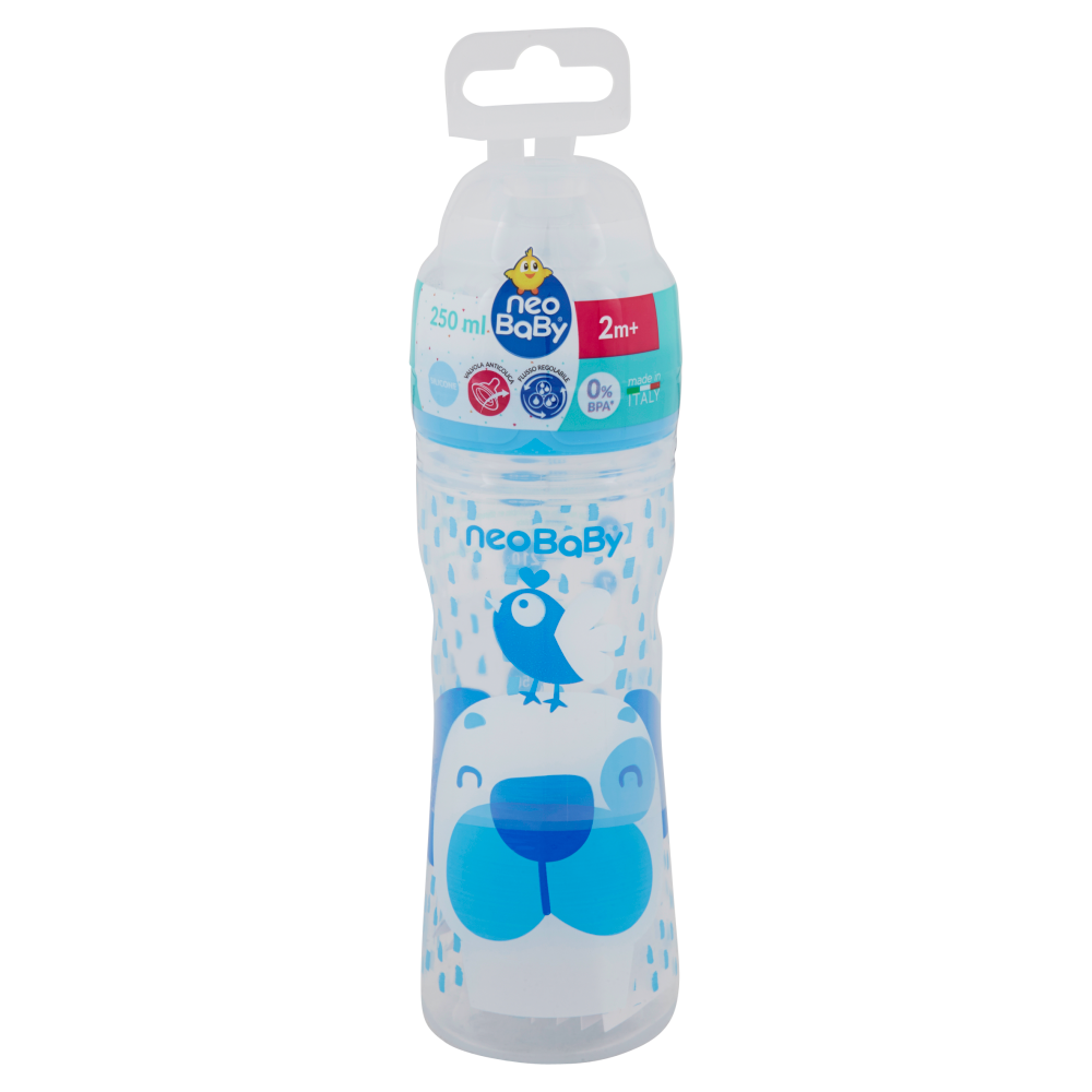 neo Baby Biberon Plastica Collo Largo 250ml 2m+