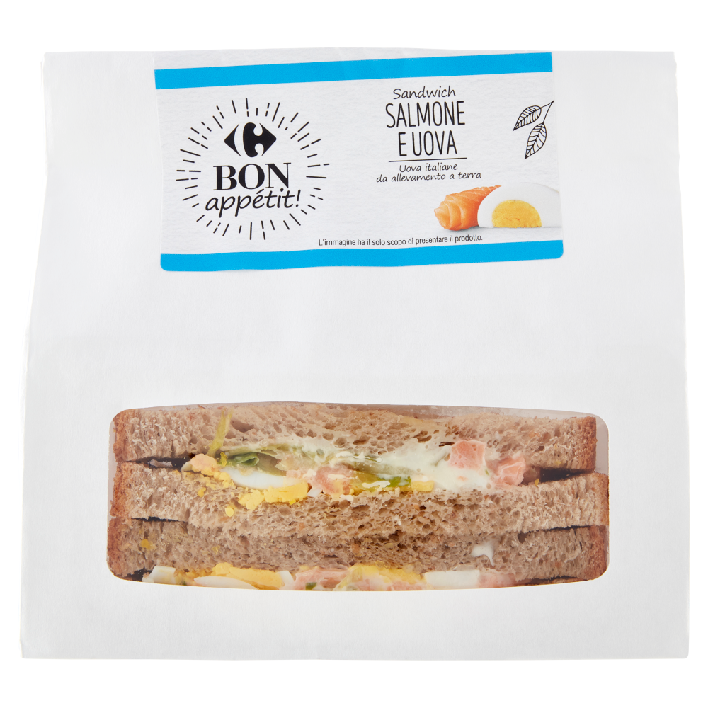 Carrefour Bon app&eacute;tit! Sandwich Salmone e Uova 2 sandwiches 165 g