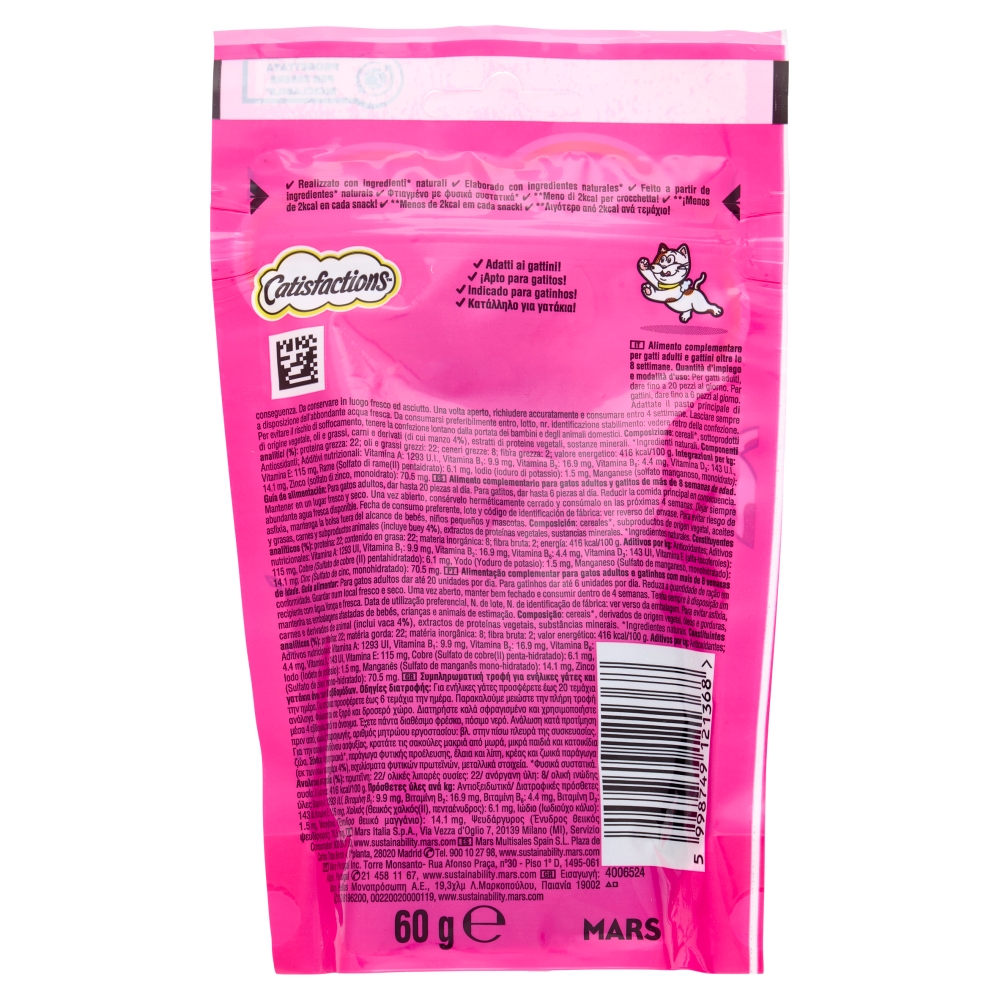 Catisfactions Snack Gatto con Manzo 60 g