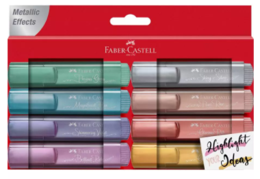 Faber-Castell TL 46 evidenziatore 8 pz Punta smussata Blu, Marrone, Grigio, Rosa, Turchese, Viola