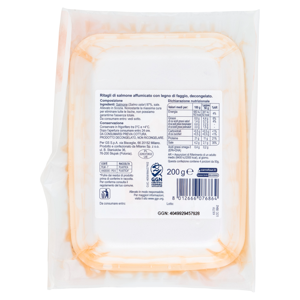 Simpl Ritagli di Salmone affumicato 200 g