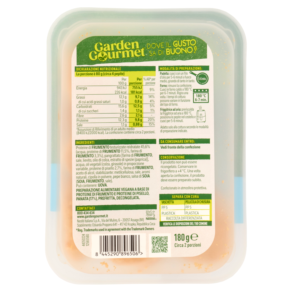 GARDEN GOURMET Le Pepite Vegane Sapore di Mare 2 porzioni 180g