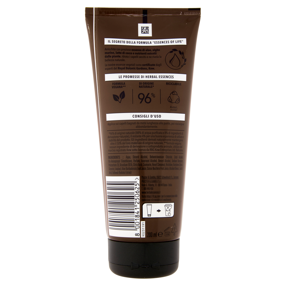 Herbal Essences Balsamo Formula Vegana Idrata con Latte di Cocco 200 ml