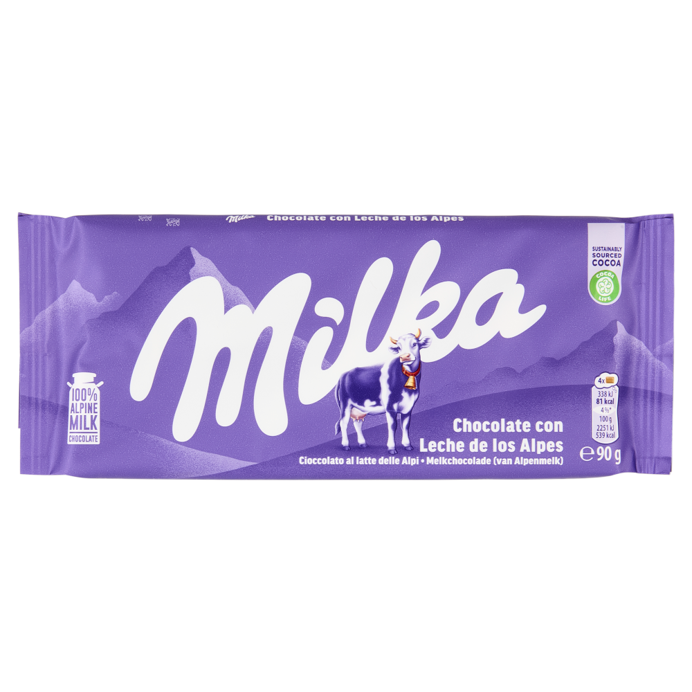 Milka tavoletta di cioccolato al latte 100% Alpino - 90g