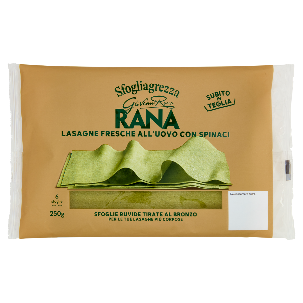 Giovanni Rana Sfogliagrezza Lasagne Fresche all'Uovo con Spinaci 250 g