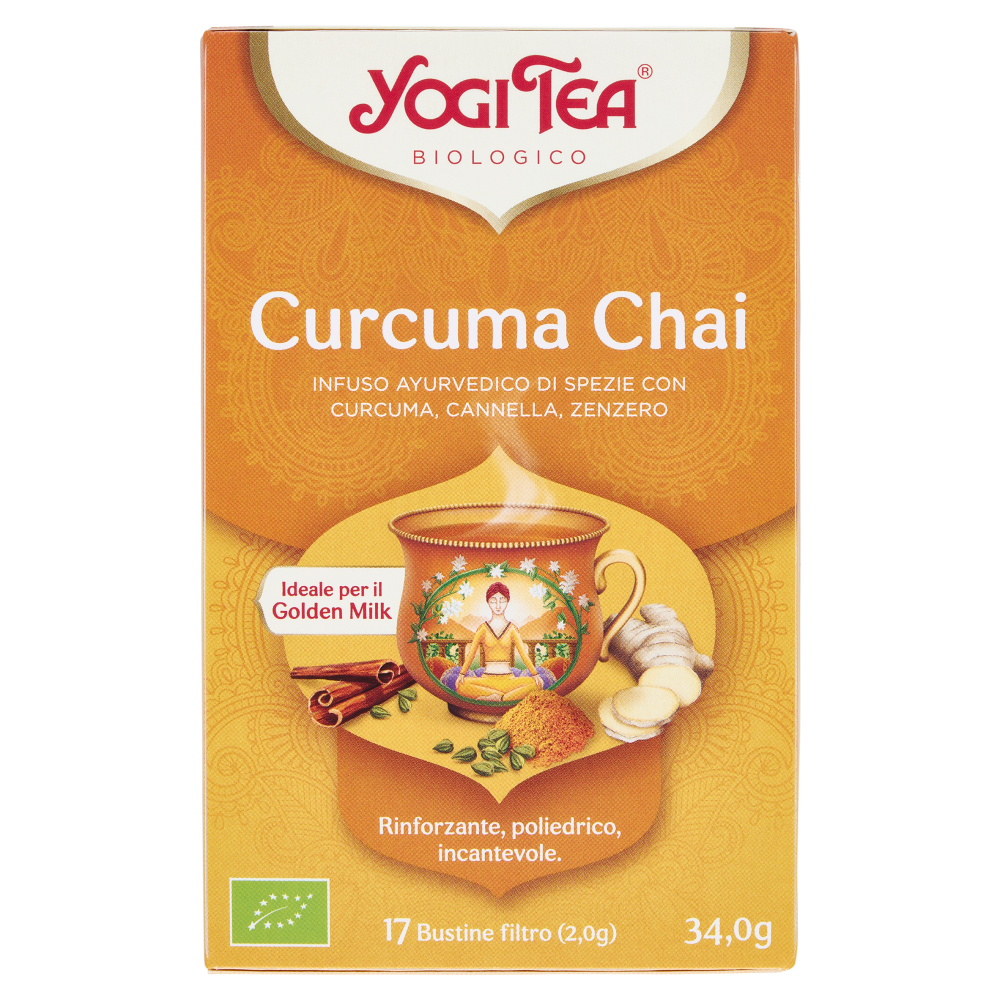 Yogi Tea Curcuma Chai Bio infuso ayurvedico di spezie con curcuma, cannella e zenzero - 34,0g
