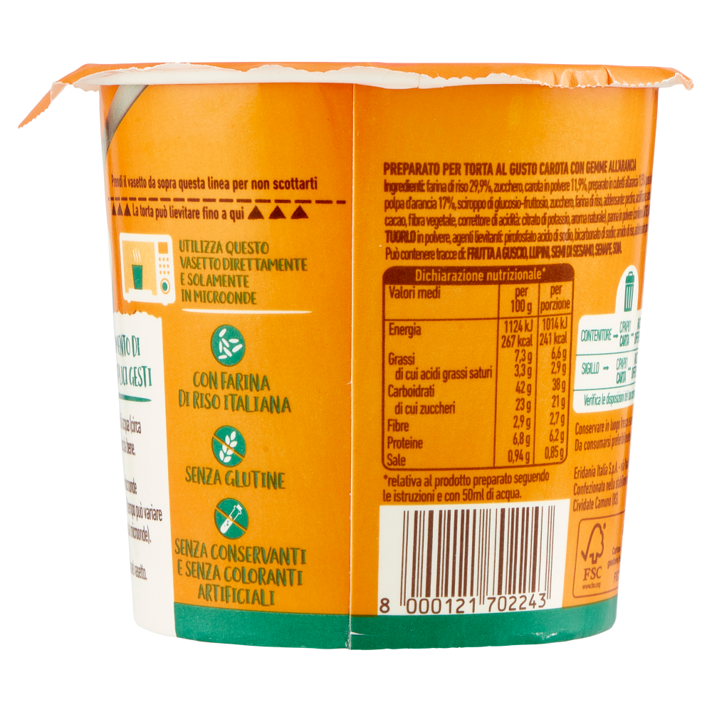 Eridania Torta Subito! Gusto Carota 60 g