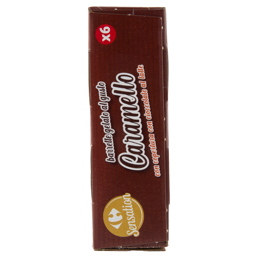 Carrefour Sensation barrette gelato al gusto Caramello con copertura con cioccolato al latte 6x41,6g