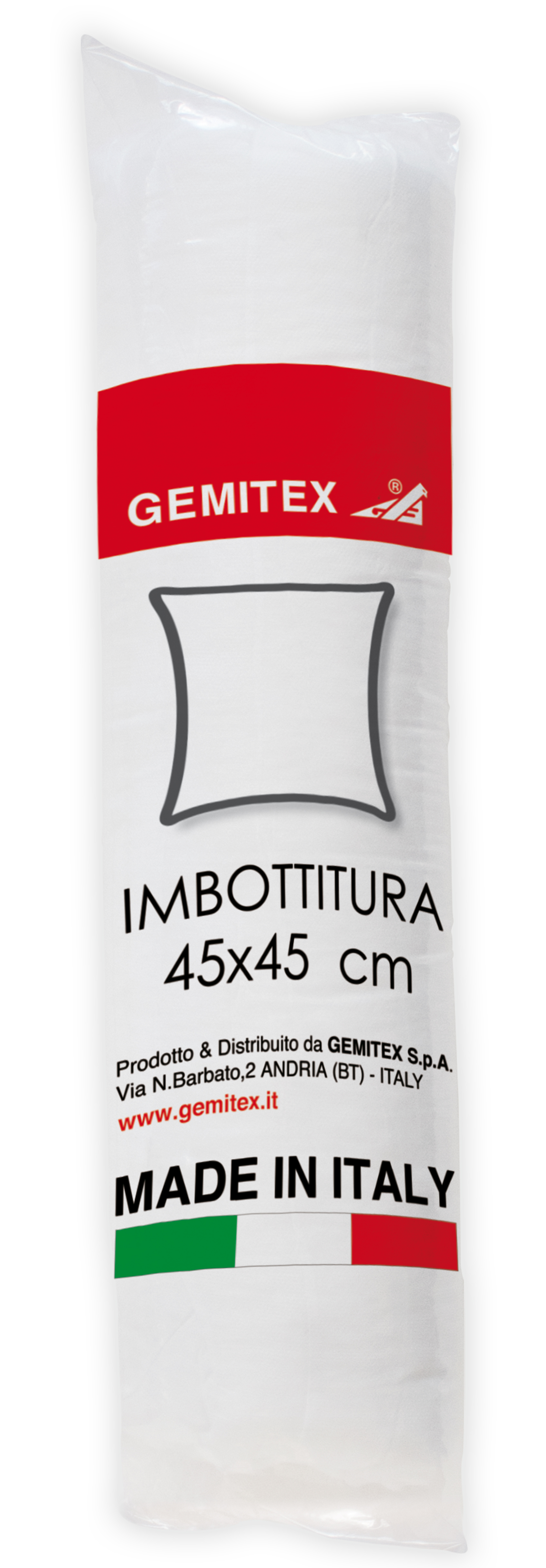 Gemitex Cuscino sottovuoto, 45x45 cm, 100% poliestere