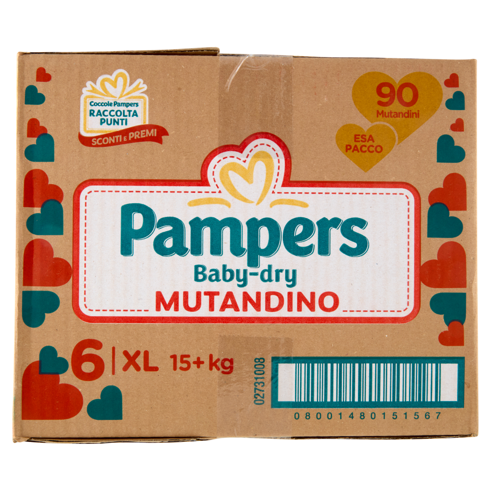 Pampers Baby-dry Mutandino XL 90 pz