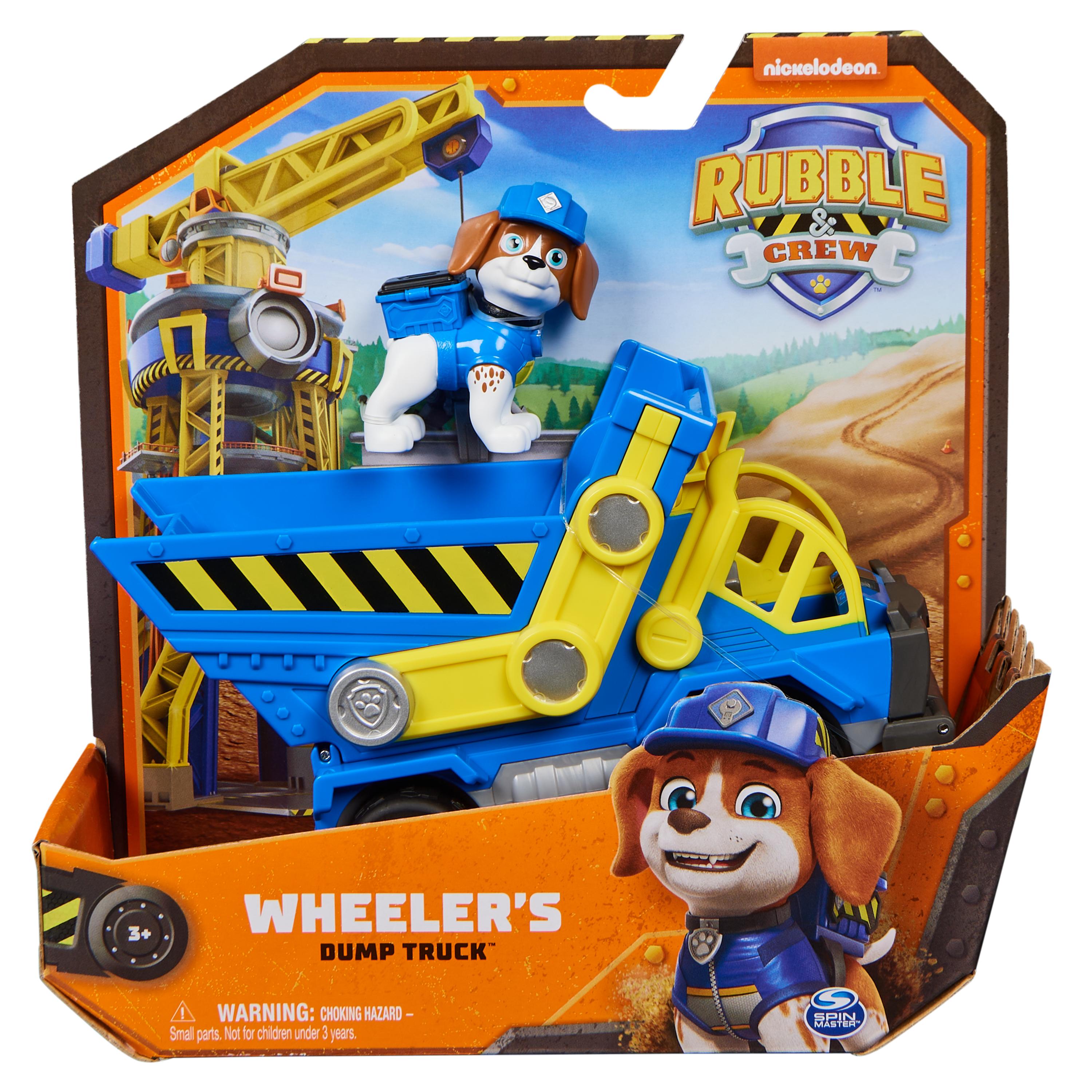 Rubble & Crew , camion giocattolo Charger's Crane Grabber con parti mobili e action figure da collezione, giocattoli per bambini dai 3 anni in su