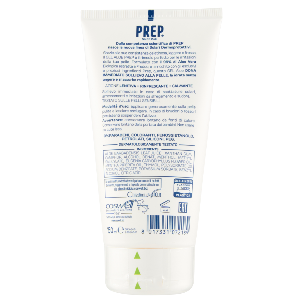 Prep Dermoprotettivo 99% Gel Aloe Vera Bio Doposole 150 ml