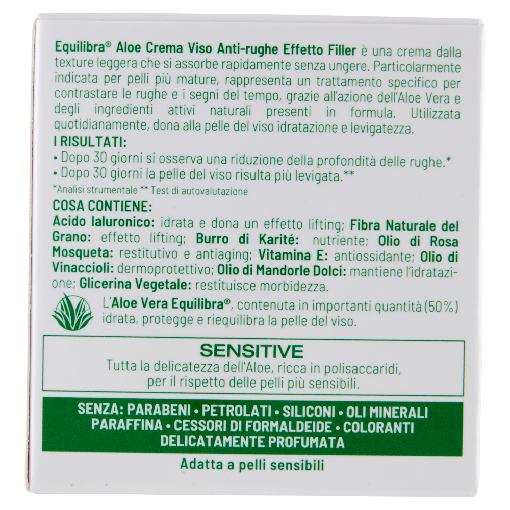 equilibra Aloe 3+ Crema Viso Anti-Rughe Effetto Filler 50 ml