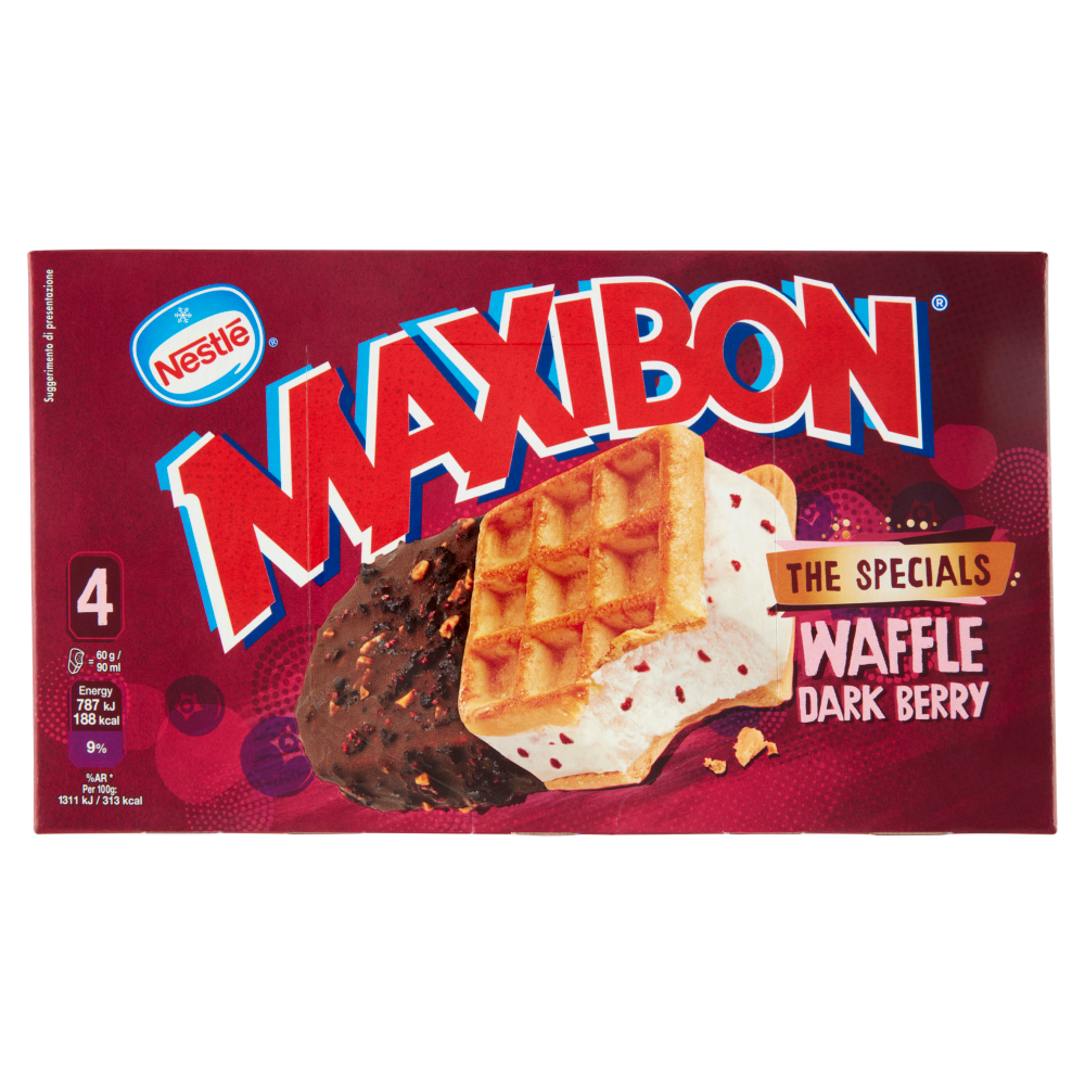MAXIBON Waffle Dark Berry 4 x 60 g Carrefour