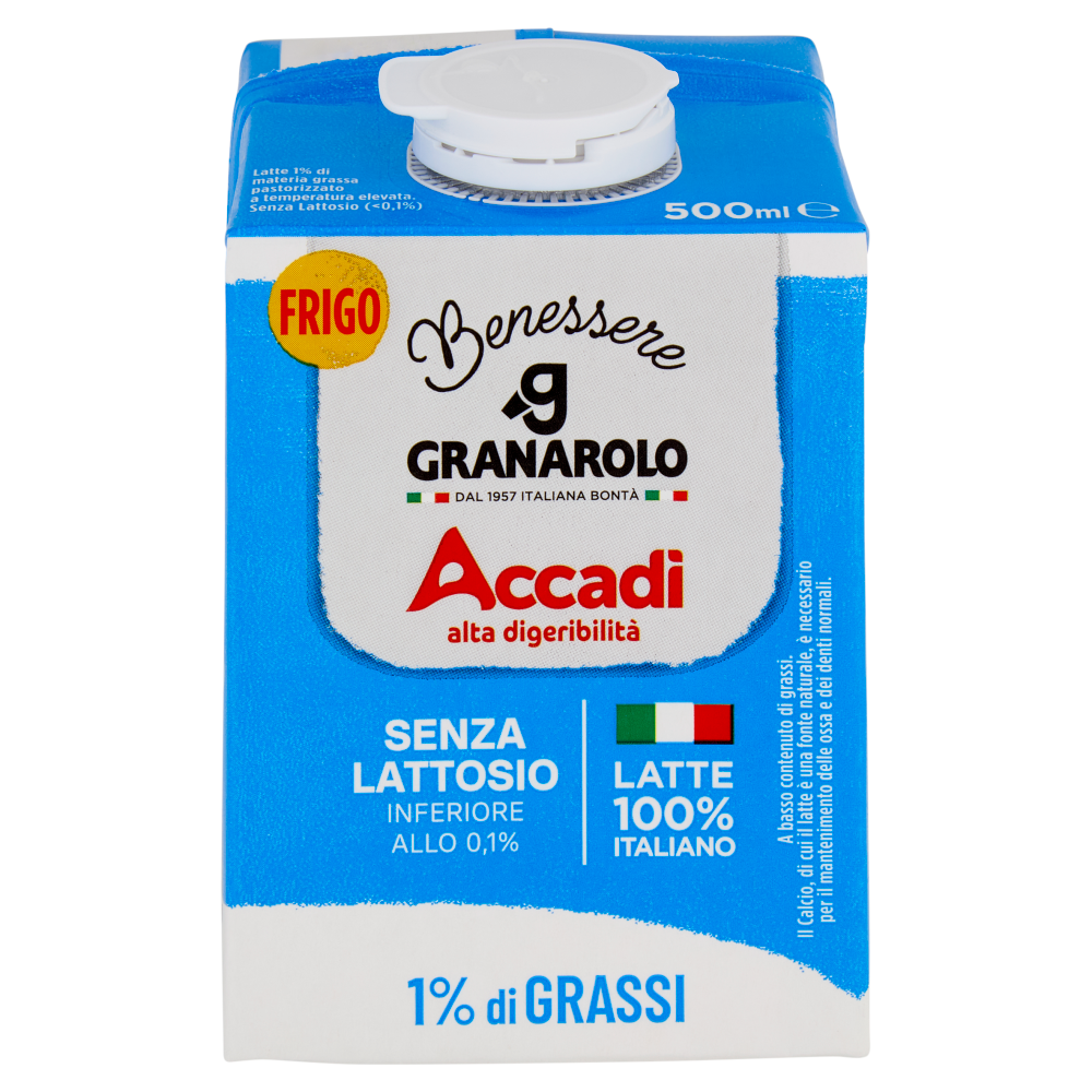 Granarolo Benessere Accadì Senza Lattosio 1% di Grassi 500 ml
