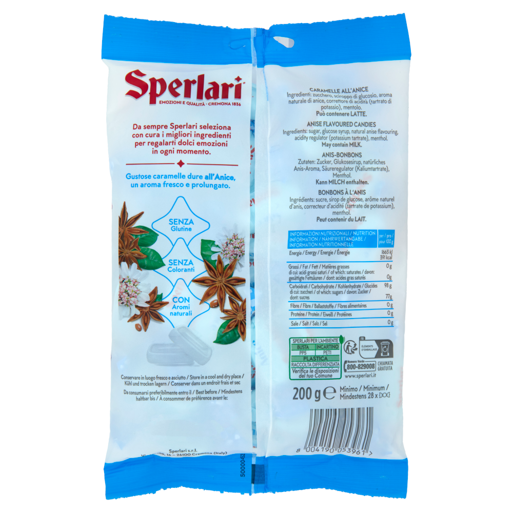 Sperlari Anice Caramelle Dure all'Anice 200 g