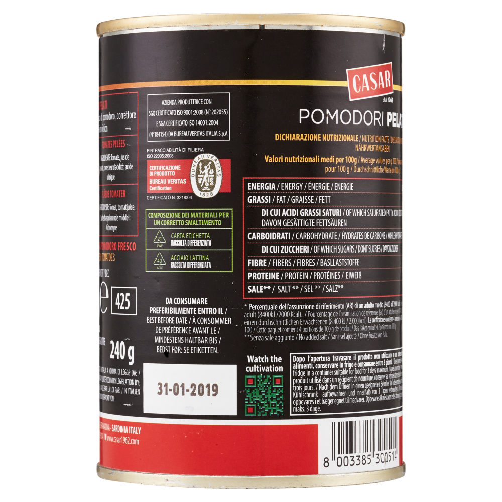 Casar Pomodori Pelati 400 g
