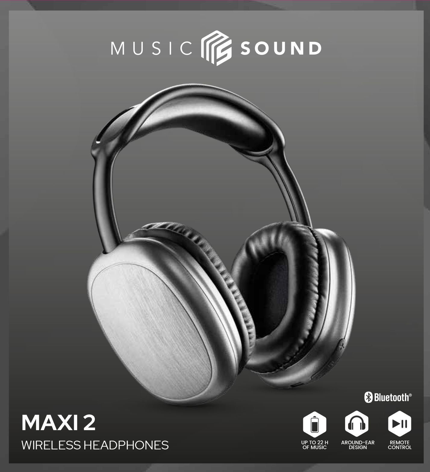 Music Sound Maxi2 Cuffie around-ear Maxi2 Bluetooth 5.0 : cuffie around-the-ear dal design moderno e colorato, che garantiscono un suono potente e bilanciato e un alto comfort d'utilizzo