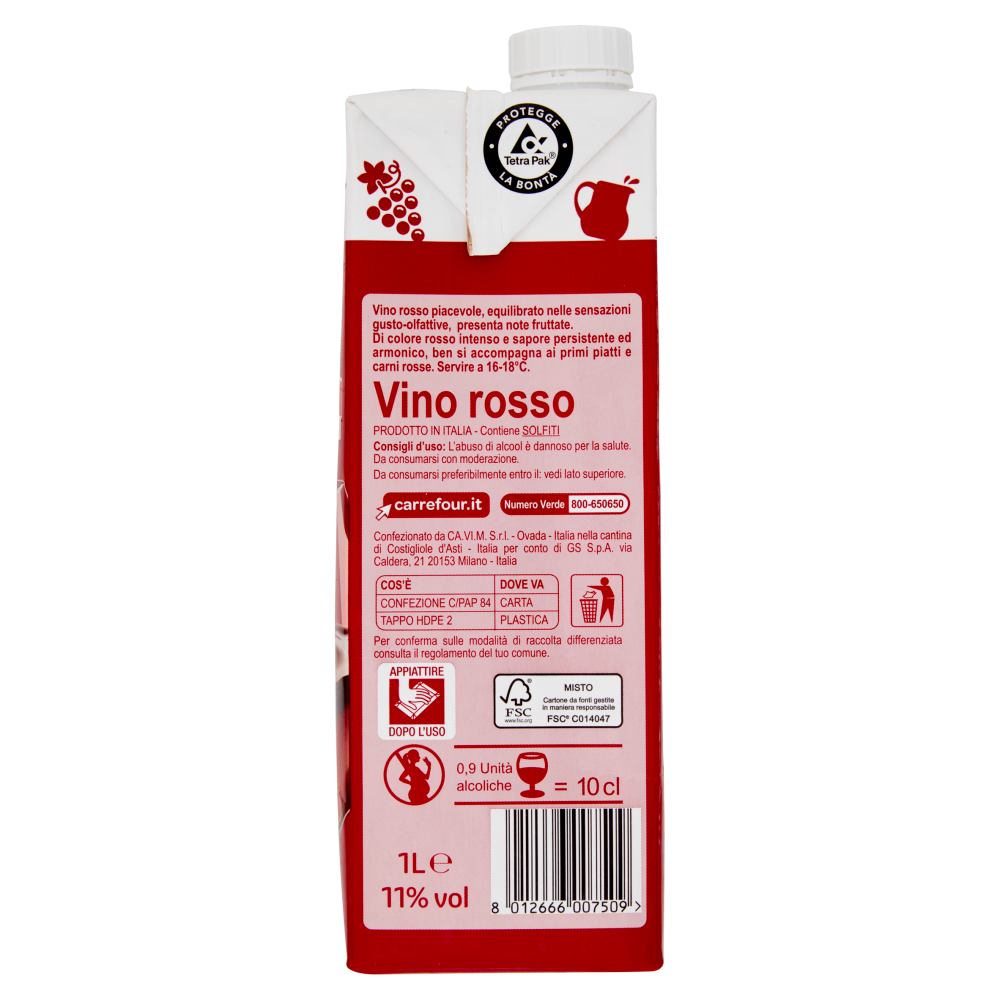 Carrefour Classic Vino Rosso 1 L