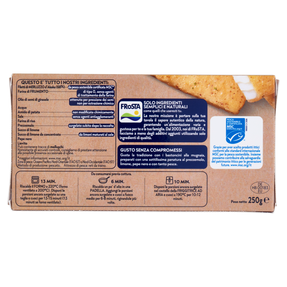 FRoSTA 10 Bastoncini in Panatura alla Mugnaia 250 g