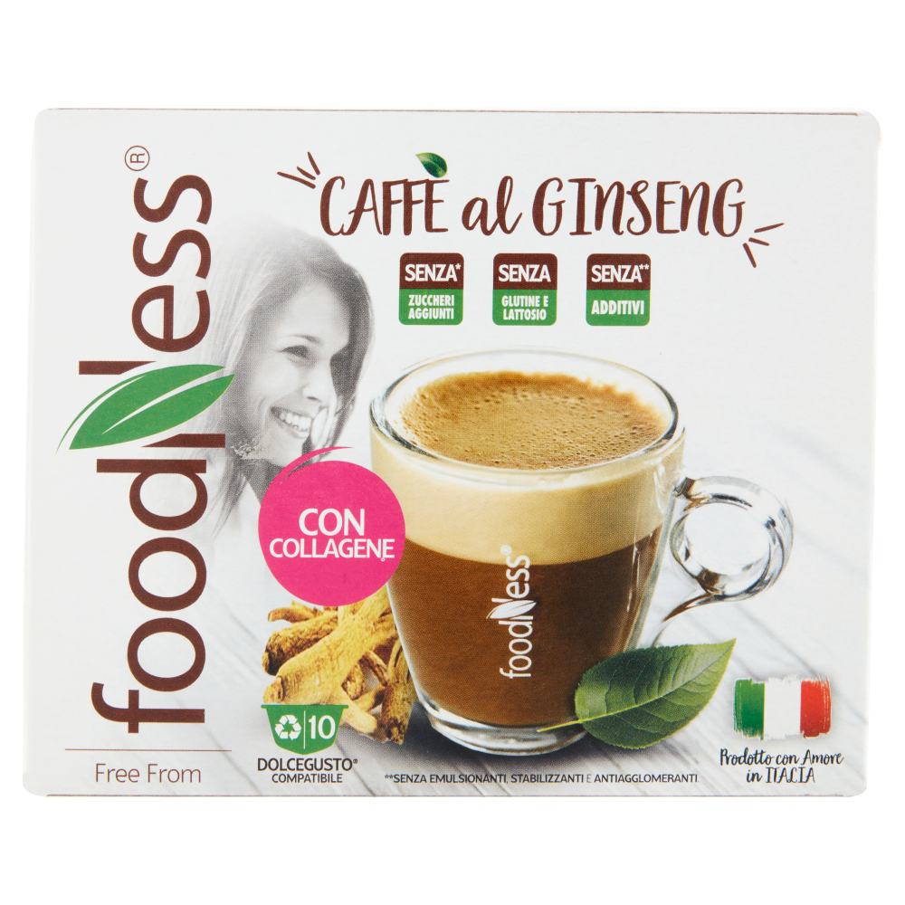 foodNess Caffè al Ginseng con Collagene Dolcegusto Compatibile 10 x 16 g