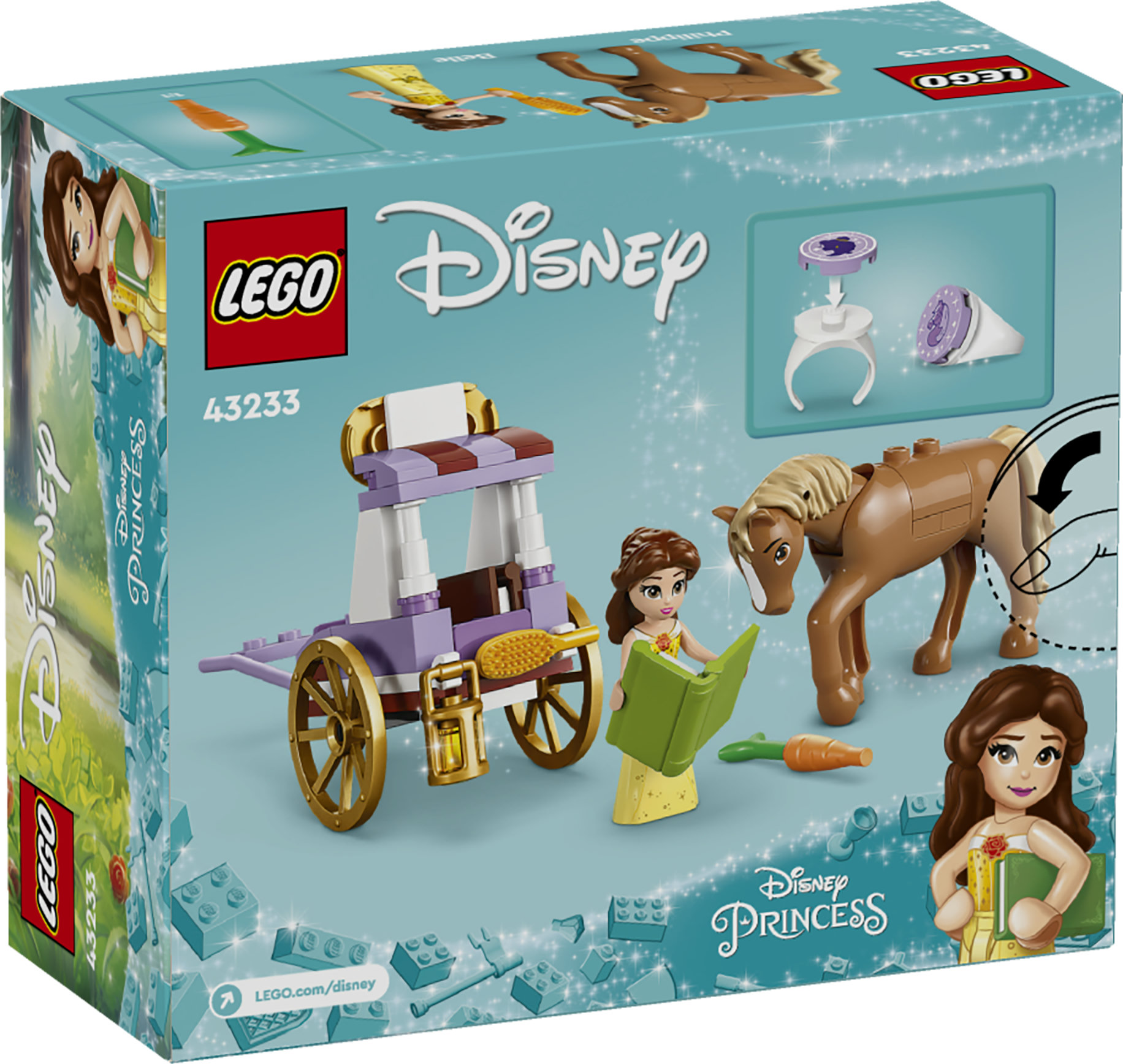 LEGO Disney Princess 43233 La Carrozza dei Cavalli di Belle, Giochi Principesse per Bambini di 5+ Anni da La Bella e la Bestia