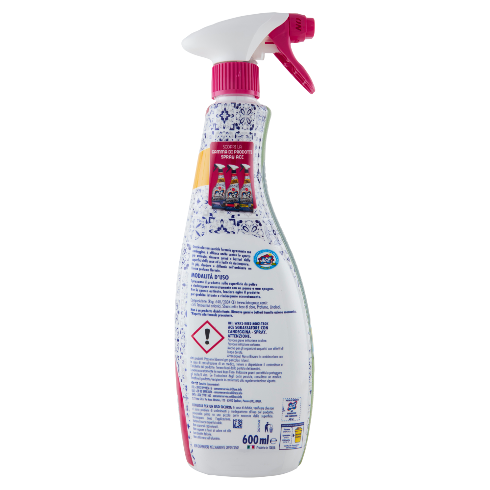 Ace Sgrassatore con Candeggina Rosa e Lavanda 600 ml