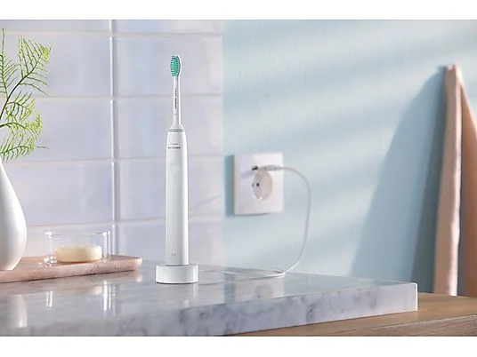 Philips Sonicare serie 3100 Spazzolino Elettrico Sonico Bianco, con custodia da viaggio HX3673/13