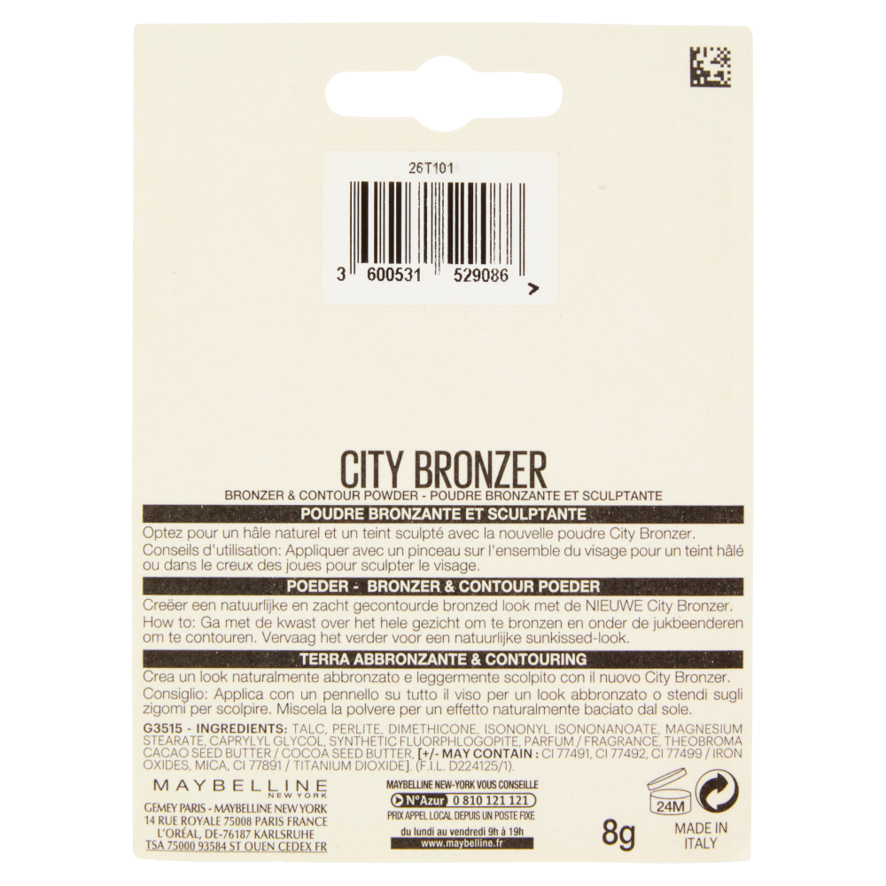 Maybelline New York Terra Abbronzante, Effetto Pelle Baciata dal Sole, 250 Medium Warm