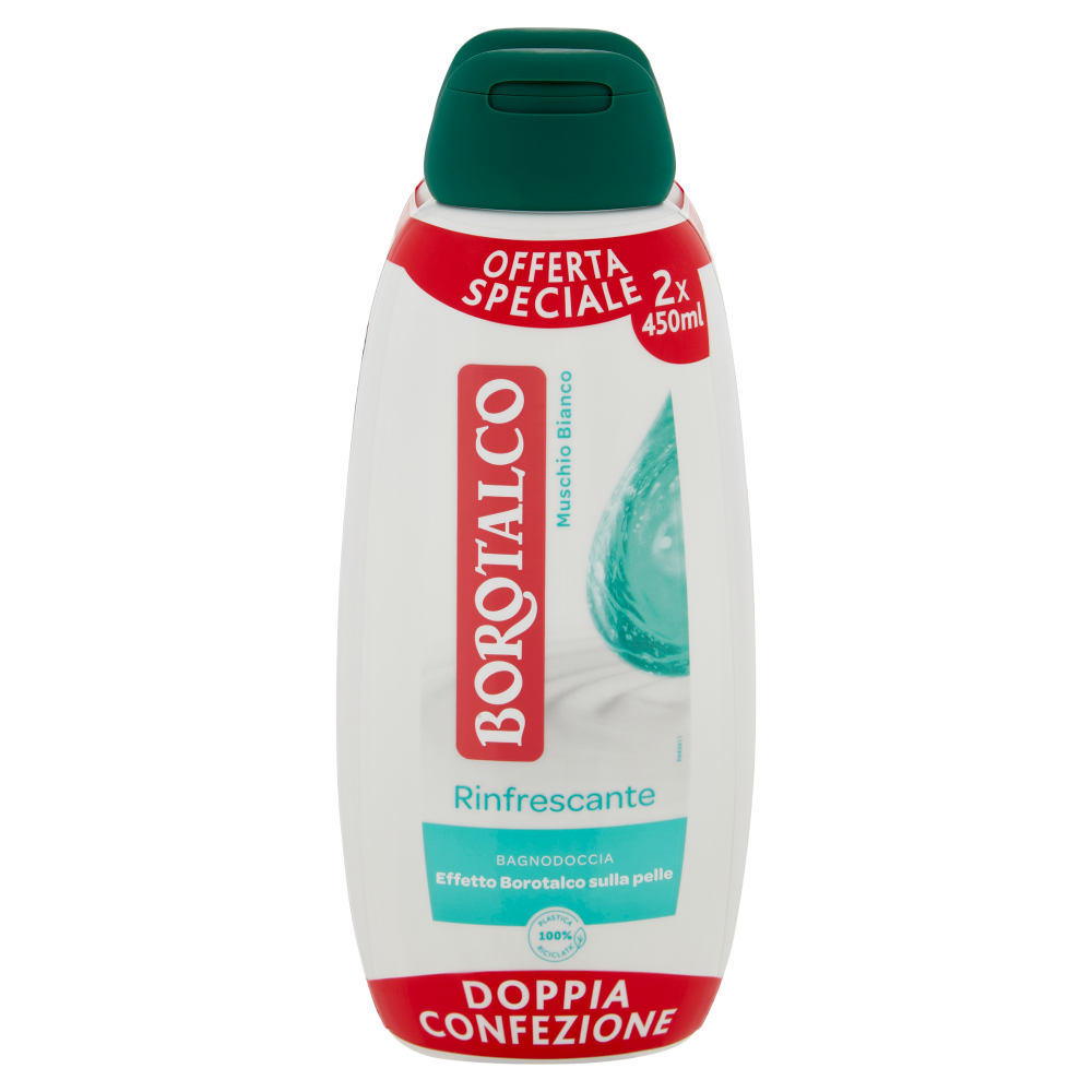 Borotalco Muschio Bianco Rinfrescante Bagnodoccia 2 x 450 ml