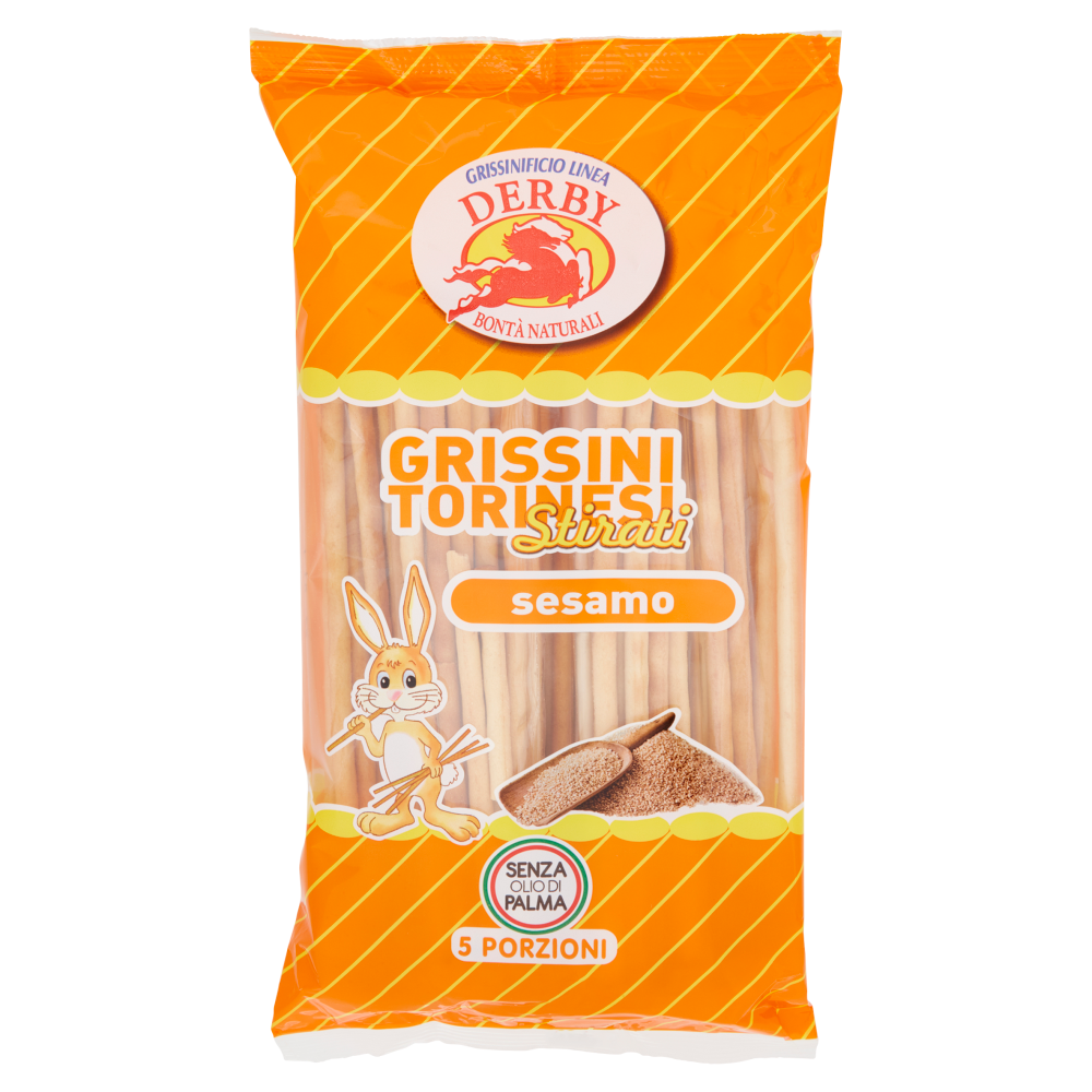 Grissinificio Linea Derby Grissini Torinesi Stirati sesamo 5 x 50 g