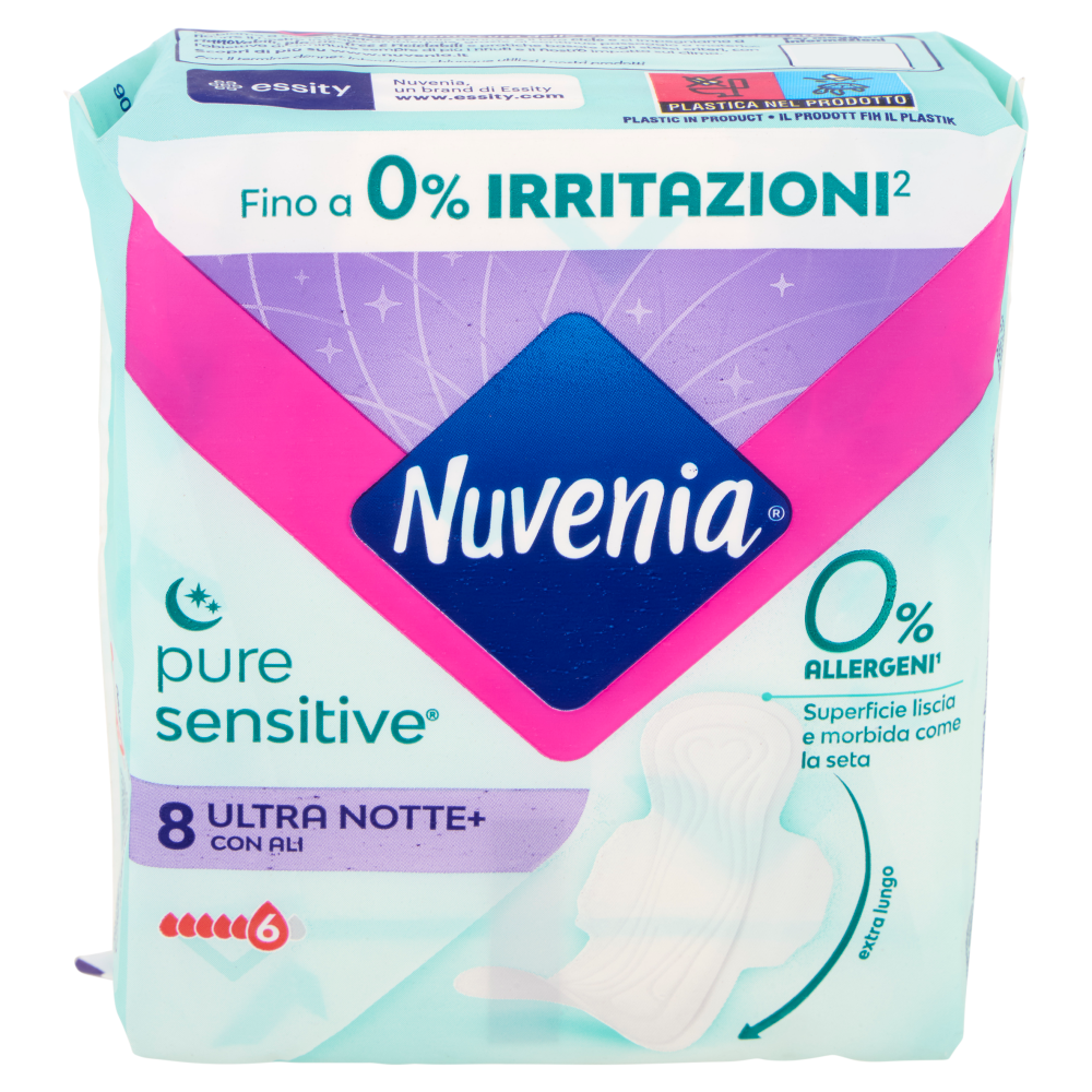 Nuvenia pure sensitive Ultra Notte+ con Ali 8 pz