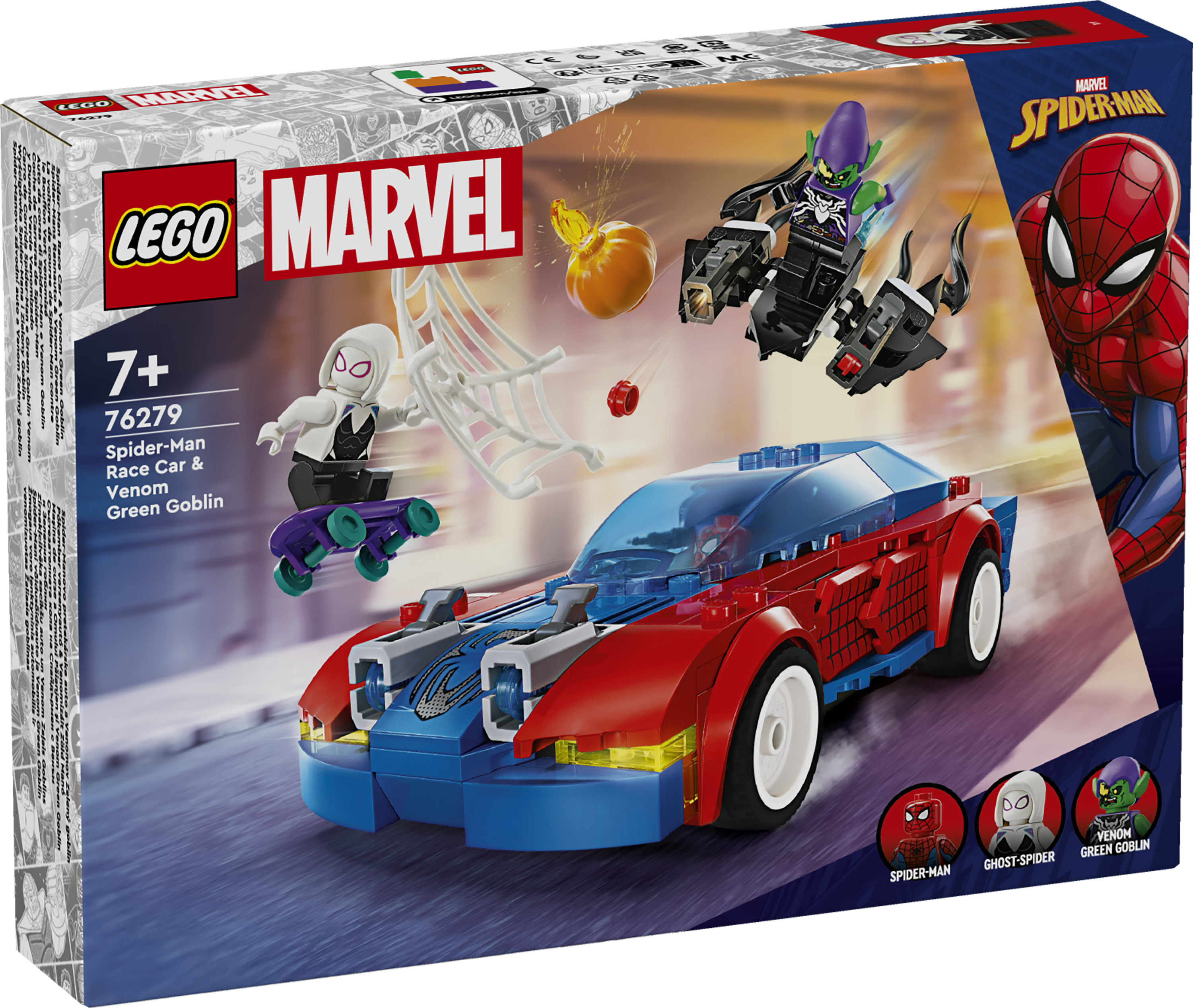 LEGO | Marvel 76279 Auto da Corsa di Spider-Man e Venom Goblin, Gioco per Bambini di 7+ Anni, Veicoli Giocattolo dei Supereroi