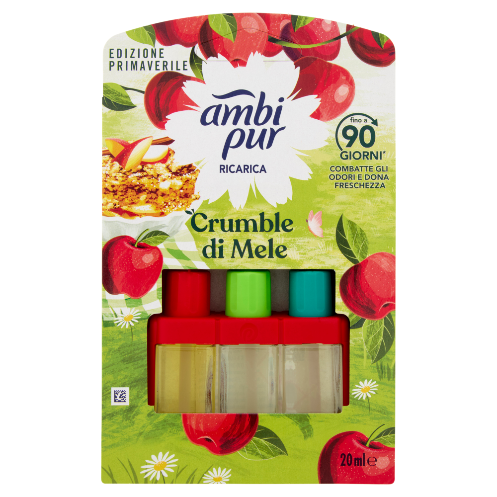 Ambi Pur Profumatore per Ambienti Elettrico Ricarica 3Volution, Crumble di Mele 20 ml