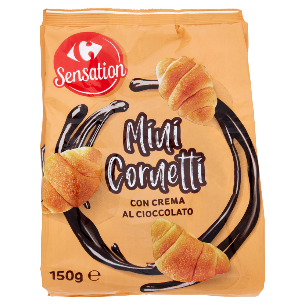 Carrefour Sensation Mini Cornetti con Crema al Cioccolato 150 g