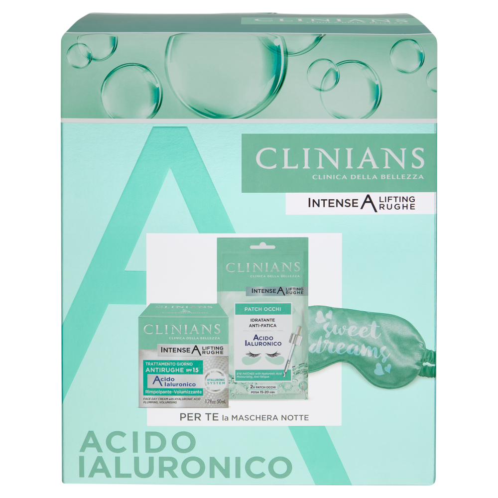 Clinians Intense A Lifting Rughe Acido Ialuronico Trattamento giorno 50 mL + Patch Occhi 3,6 g