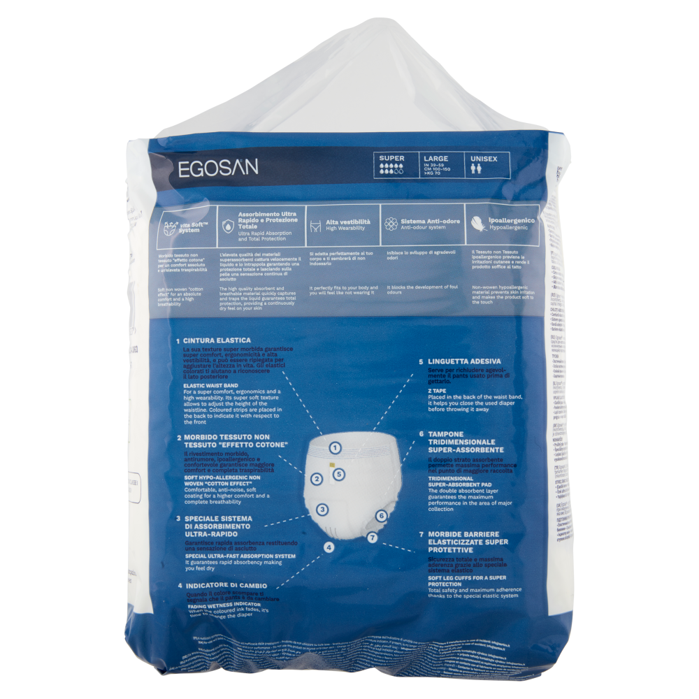 Egosan Pants Classic Notte Large Unisex 7 pz