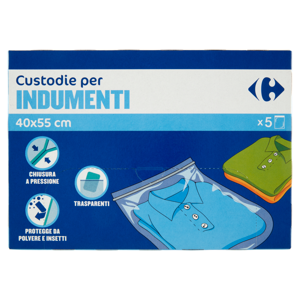 Carrefour Custodie per Indumenti 44x55cm 5 pz