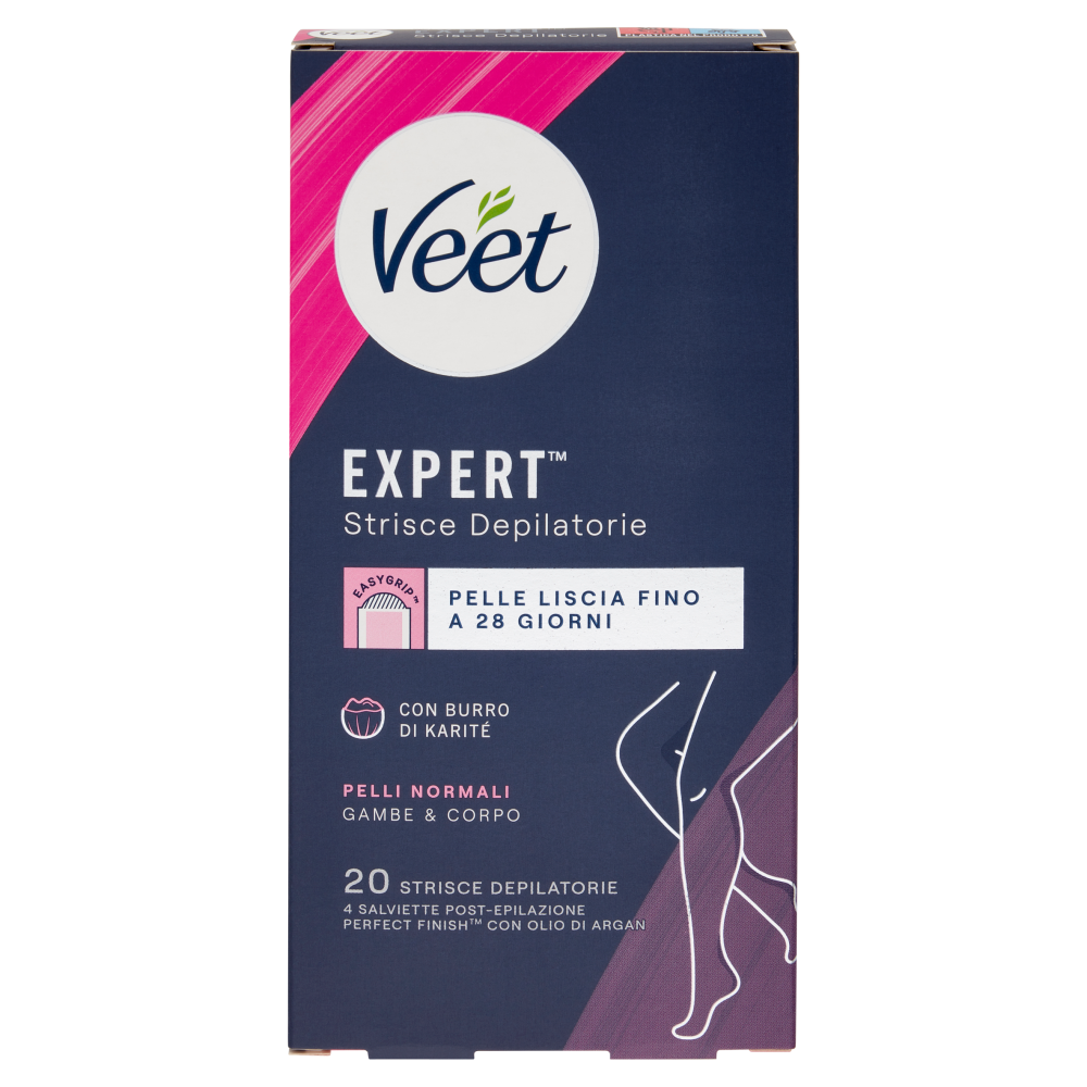 Veet Expert Strisce Corpo e Gambe Pelli Normali, 20 strisce