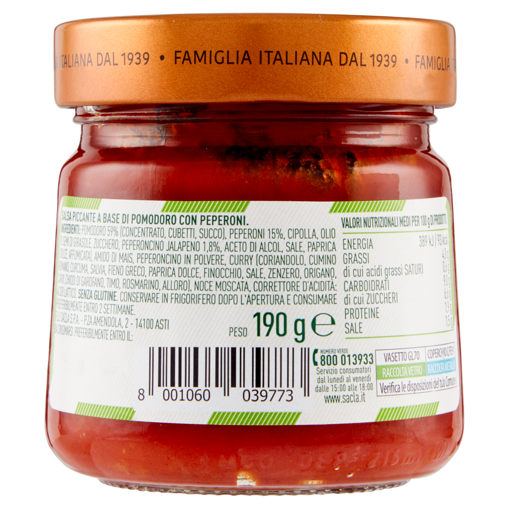 Saclà Salsa alla Messicana con Jalapeño 190 g
