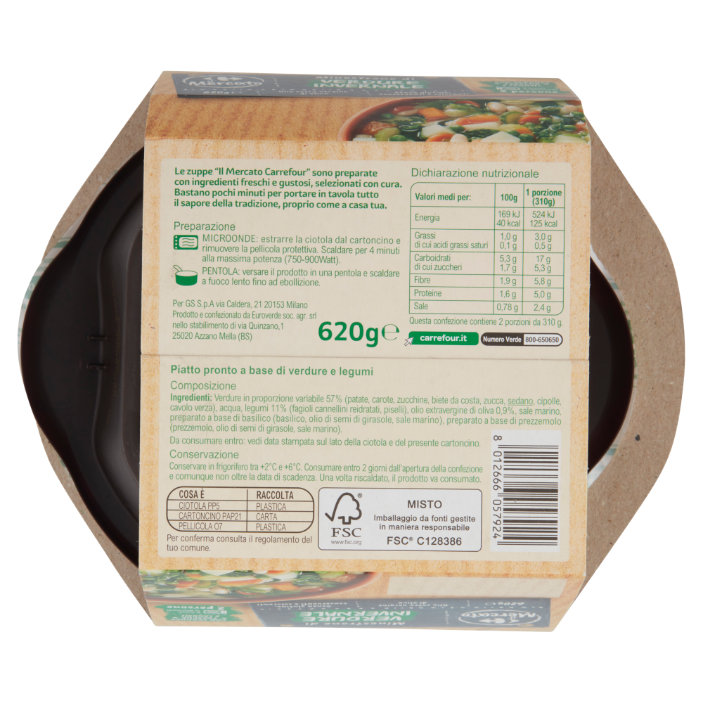 Carrefour il Mercato Minestrone di Verdure Invernale 620 g