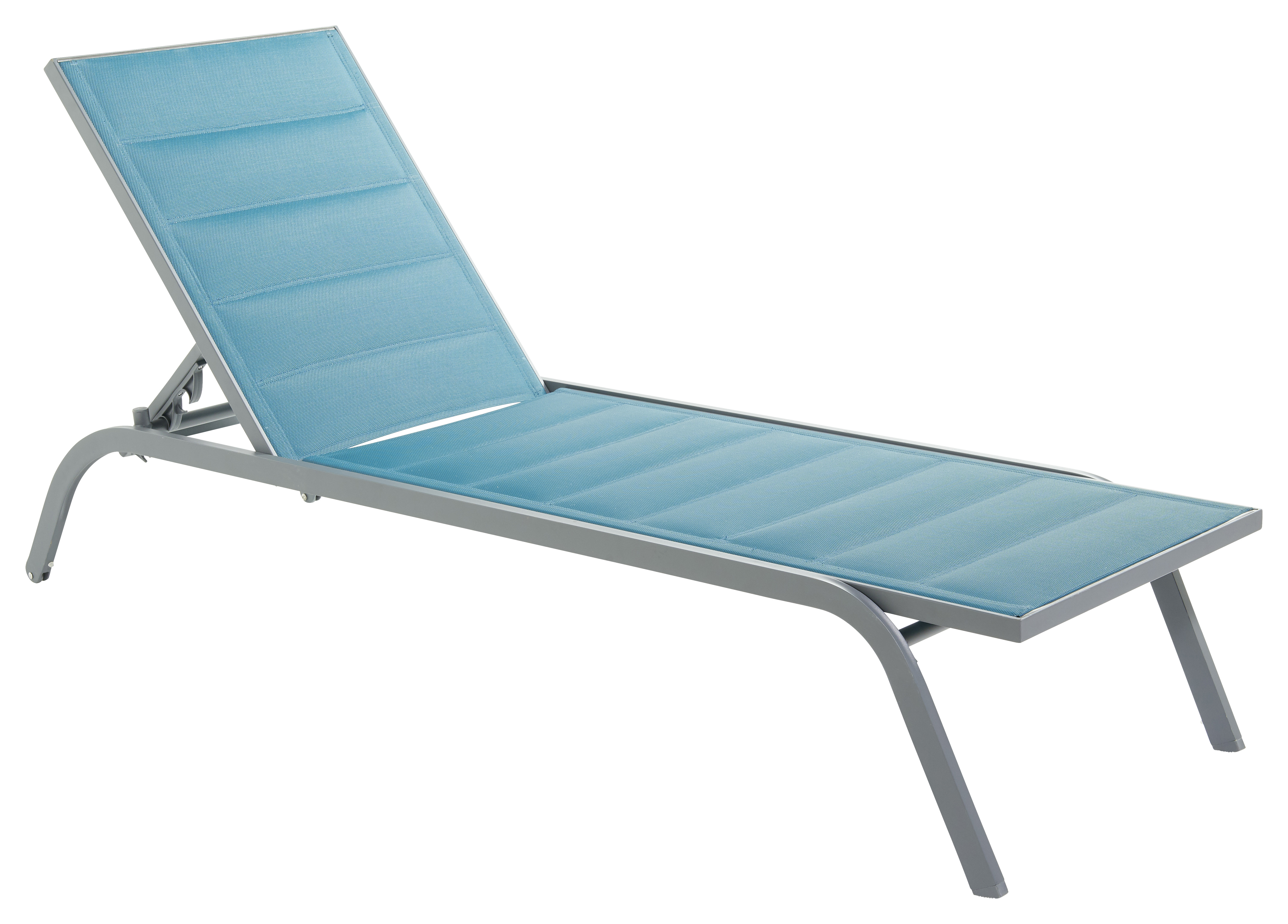 Carrefour Lettino in alluminio Camberra Singolo Letto esterno indipendente Blu, Grigio