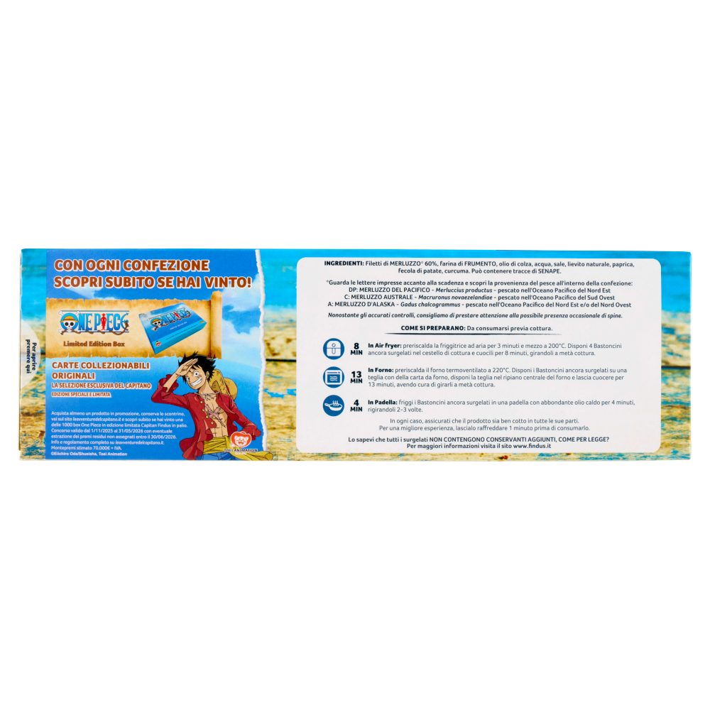 Capitan Findus 18 Bastoncini con 100% Filetti di Merluzzo 450 g