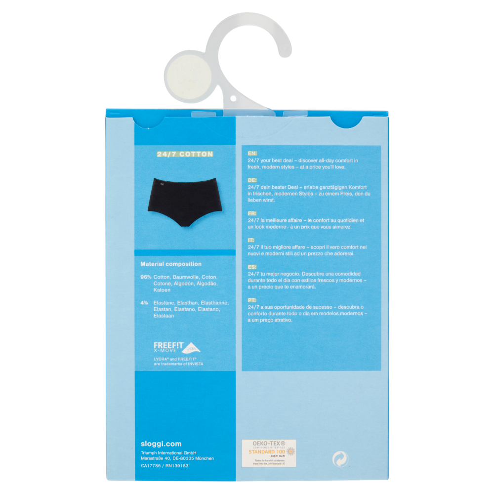 sloggi 24/7 Cotton Midi tg. 3 Black 1 pz