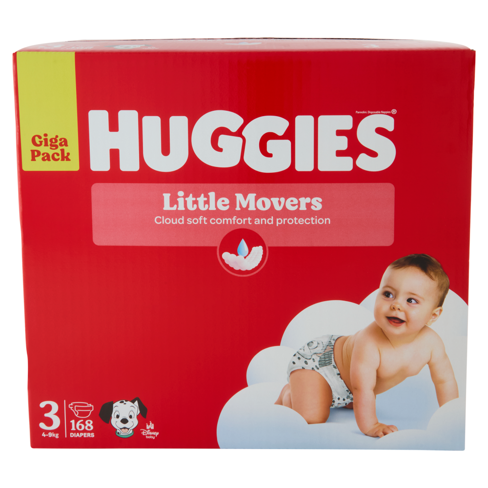 Huggies Little Movers Pannolini 3 4-9 Kg 168 pz
