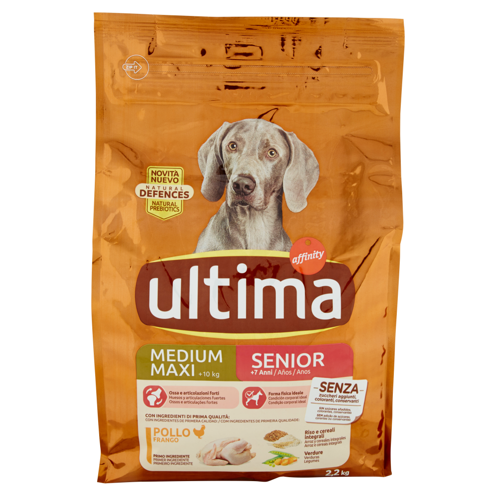 Ultima Dog Medium Maxi +10 kg Senior +7 Anni Pollo 2,2 kg
