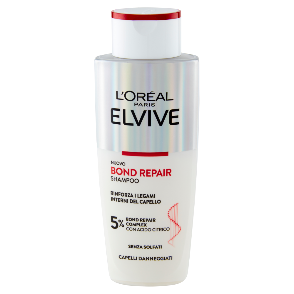 L'Oréal Paris Elvive Bond Repair Shampoo Con Acido Citrico Per Capelli Danneggiati, 200 ml