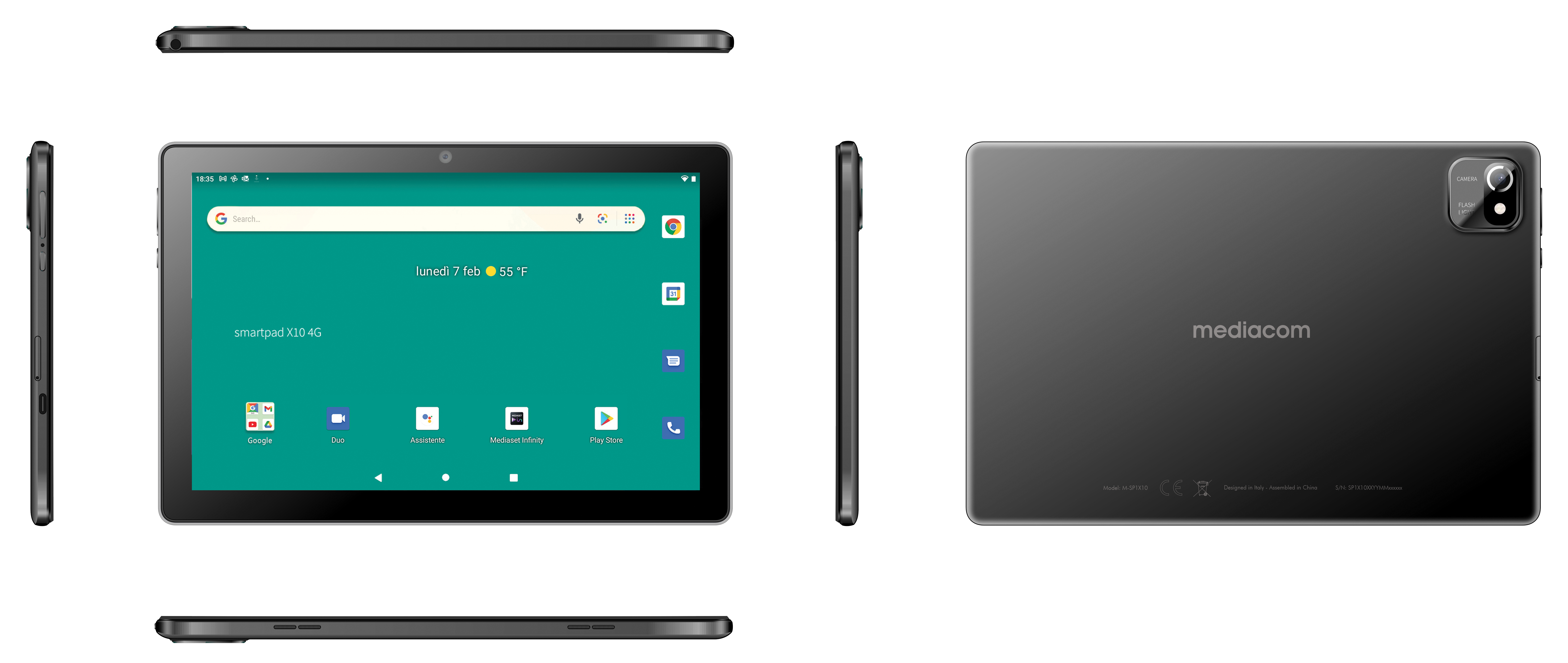 Mediacom SmartPad X10 4G Spreadtrum LTE-FDD 32 GB 25,6 cm (10.1") 2 GB Android 12 Go edition Nero