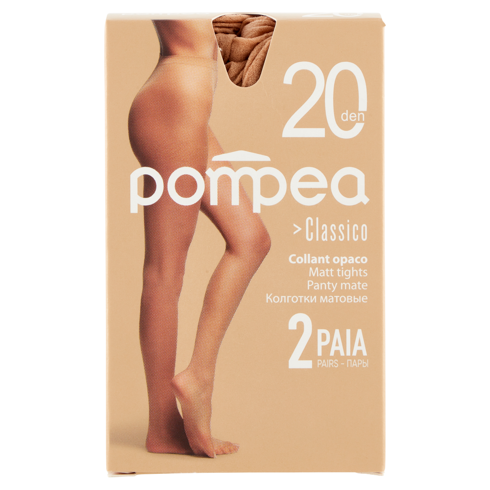 pompea Classico Collant opaco 20 den 3/4-M/L Polvere Dorata 2 Paia